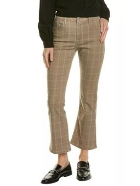 FRAME denim Le Crop High Waist Mini Bootcut Jeans beige check $248 Size 28